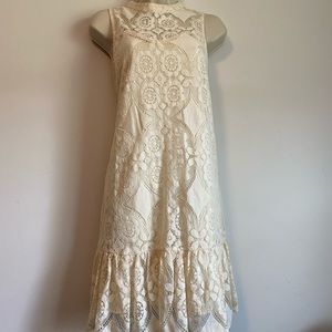 Ivory high neck dress